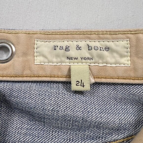 Rag & Bone Trompe L'Oeil Selvedge Cuff Grommet Jeans Size 24 - Picture 7 of 15